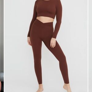 T/ALA DAYFLEX WRAP HIGH WAISTED LEGGING - WALNUT